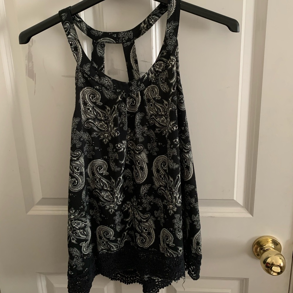 black and white tank top